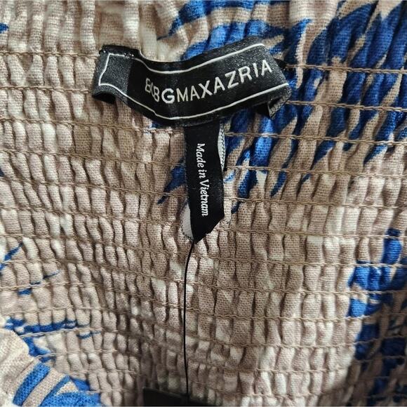 Nwt BCBGMAXAZRIA Tropical Palm print Peplum Ruched Top XS - Picture 4 of 5